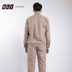 Bộ quần áo bảo hộ lao động Aligro chất liệu Kaki Nam Định bền đẹp, đồng phục cho công nhân, kỹ sư màu ghi đất BH.NBGD.02