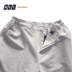 Bộ Scrubs bác sĩ cổ tim, quần áo phòng mổ, đồng phục điều dưỡng spa chất vải kaki chun hàn màu trắng BV.CA.BKTV.KK.5