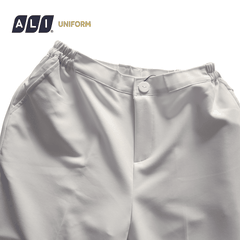 Bộ Scrubs bác sĩ cổ tim, quần áo phòng mổ, đồng phục điều dưỡng spa chất vải kaki chun hàn màu trắng BV.CA.BKTV.KK.5