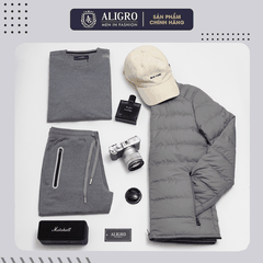 Bộ nỉ nam thu đông màu ghi ALIGRO BN.6