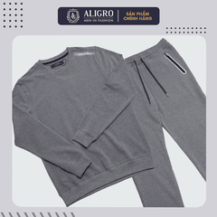 Bộ nỉ nam thu đông màu ghi ALIGRO BN.6