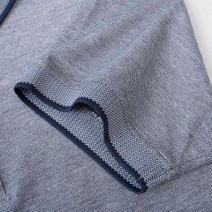 Áo polo nam ngắn tay cao cấp Aligro ALGPLO92 chất liệu 100% cotton form SLIMFIT phối 2 màu sợi ghi-navy