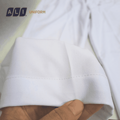 Quần blouse, quần blue trắng cạp chun chất vải oxford cho bác sĩ, dược sĩ, nhân viên y tế Aligro BV.CA.QBLU.OX
