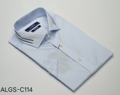 Áo sơ mi cộc tay chống nhăn xanh ALGS-C114