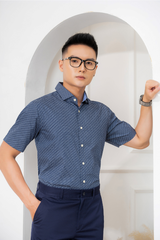 Áo sơ mi nam họa tiết cộc tay Custom Fit mã ALGS-C91