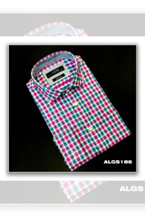 Áo sơ mi kẻ dài tay dáng Slimfit mã ALGS186