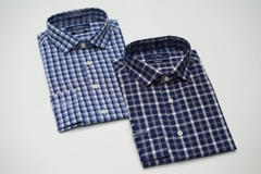 Áo sơ mi dài tay Bamboo kẻ caro navy ALGS216