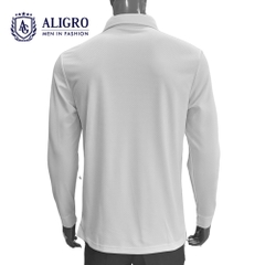 Áo polo dài tay nam, áo thun dài tay Aligro có cổ trắng kẻ sọc, co giãn cao cấp, vải mềm mịn thoáng mát ALGAPD067