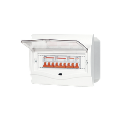 TỦ ĐIỆN NHỰA ÂM TƯỜNG 12 MODULE SINO V4FC 9/12SA ĐẾ NHỰA NẮP CHE TRẮNG