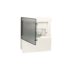 TỦ ĐIỆN ÂM TƯỜNG 8 MODULE SINO E4M4/8T ĐẾ SẮT NẮP CHE TRẮNG