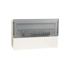 TỦ ĐIỆN ÂM TƯỜNG 18 MODULE SINO E4M14/18L ĐẾ SẮT NẮP CHE KHÓI