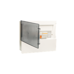 TỦ ĐIỆN ÂM TƯỜNG 12 MODULE SINO E4M8/12T ĐẾ SẮT NẮP CHE TRẮNG