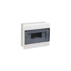 TỦ ĐIỆN NHỰA ÂM TƯỜNG 9 MODULE SINO E4LB5/9L ĐẾ SẮT NẮP CHE KHÓI