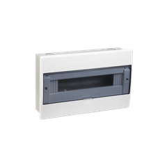 TỦ ĐIỆN NHỰA ÂM TƯỜNG 16 MODULE SINO E4LB12/16L ĐẾ SẮT NẮP CHE KHÓI