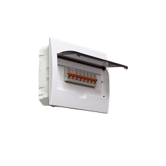TỦ ĐIỆN NHỰA ÂM TƯỜNG 12 MODULE SINO E4FC 8/12S ĐẾ SẮT NẮP CHE TRẮNG