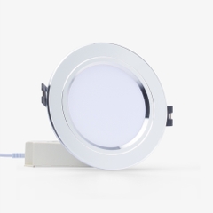 ĐÈN LED ÂM TRẦN DOWNLIGHT ĐỔI MÀU AT10 VIỀN BẠC 90/8W