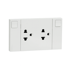 BỘ Ổ CẮM ĐÔI 3 CHẤU 16A CÓ CÔNG TẮC AVATARON A SCHNEIDER M3T_SIS_WE (CẮM NHANH)
