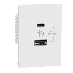 Ổ SẠC USB TYPE A+C, 2.4A SIZE 2S AVATARON A SCHNEIDER M3T_USB2_WE