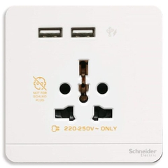 BỘ Ổ CẮM ĐA NĂNG VÀ SẠC USB ĐÔI SCHNEIDER E8342616USB_WE_G19 / E8342616USB_WG_G19 / E8342616USB_WD