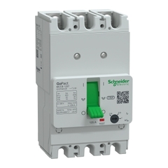 CẦU DAO TỰ ĐỘNG SCHNEIDER GOPACT 125T – MCCB 3P, 10KA @415V, CHỈNH ĐỊNH 0.8–1xIn