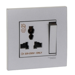 BỘ Ổ CẮM ĐƠN ĐA NĂNG 13A CÓ CÔNG TẮC SCHNEIDER KB113LS_WE_G19 / KB113LS_AS_G19