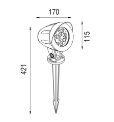 ĐÈN LED CẮM CỎ 12W ELV VGS2301 CHÂN CẮM