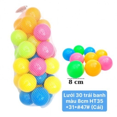 Lưới 30 trái banh màu 8cm HT35 *31*