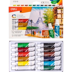 Màu nước Acrylic dạng tuýp 24 màu DELI EC12-24