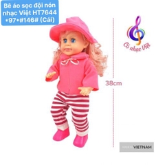 Búp bê áo sọc đội nón nhạc Việt HT7644 *97*