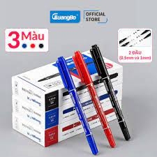Bút dạ kính 2 đầu Guangbo B09007R - Đỏ