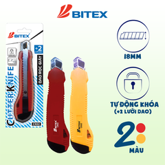Dao rọc giấy 18 mm CK02 màu vàng BITEX (1 cái - vỉ)