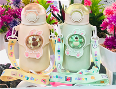Bình Inox gấu dâu có đai 500ml *129*