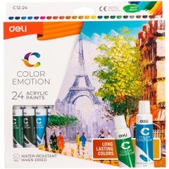 Màu nước Acrylic dạng tuýp 24 màu DELI EC12-24