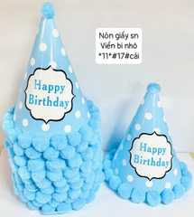 Nón giấy sinh nhật viền bi nhỏ *11*