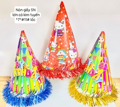 Nón giấy sinh nhật Lớn có Kim Tuyến *7* (Lốc)