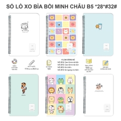 Sổ Lò xo bìa bồi B5, 120 trang (Kẻ vuông đứt 6mm) MC 815