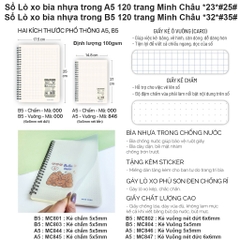 Sổ Lò xo bìa nhựa A5 (Kẻ vuông nét đứt 6x6mm) 120 trang MC 847