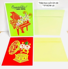 Thiệp hoa cuốn lớn dài *19*