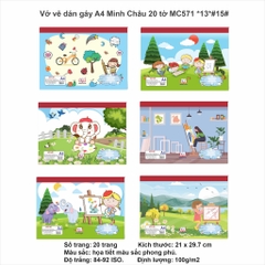 Vở vẽ dán gáy A4 20 tờ, ĐL 100 ( giấy trắng ) MC 571
