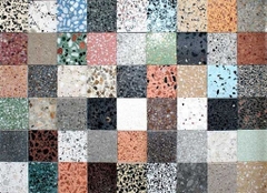Đá hạt đủ màu sắc trong sản xuất bê tông đá mài granito