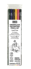 Bút chì vẽ gốm set 6 cây. Amaco Underglaze decorating pencil set 6