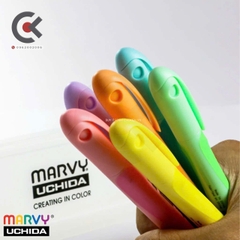 Bút dạ quang 6 màu Pastel Marvy Uchida 8000