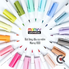 Bút lông đầu cọ mềm Marvy Uchida 1100 ( Tone đỏ hồng )