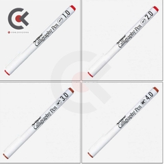 Bút viết thư pháp Artline Calligraphy màu đỏ ngòi 0.1mm - 0.4mm