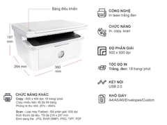 Máy in laser đen trắng HP LaserJet Pro MFP M28a (W2G54A) (Print/ Copy/ Scan)