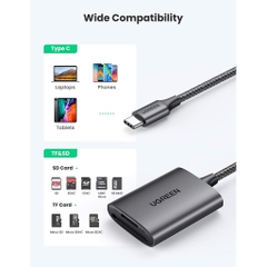 Đầu đọc thẻ SD/TF chuẩn USB Type-C Ugreen 80888 vỏ nhôm