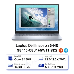 Laptop Dell Inspiron 14 5440 N5440-i5U085W11IBU (Intel Core i5-1334U | 8GB |512GB | Intel Iris Xe | 14 inch FHD+ | Win 11 | Office | Xanh)