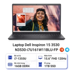 Laptop Dell Inspiron 15 3530 N3530-i7U161W11BLU-FP (Intel Core i7-1355U | 16GB | 1TB | Intel Iris Xe | 15.6 inch FHD | Win 11 | Office | Đen)