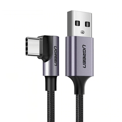 Cáp bẻ góc 90 độ Ugreen 50940 0.5M 3A màu đen USB Type-C