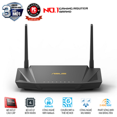 Bộ phát wifi 6 Asus RT-AX56U (Chuẩn AX/ AX1800Mbps/ 2 Ăng-ten ngoài/ Wifi Mesh/ 35 User)